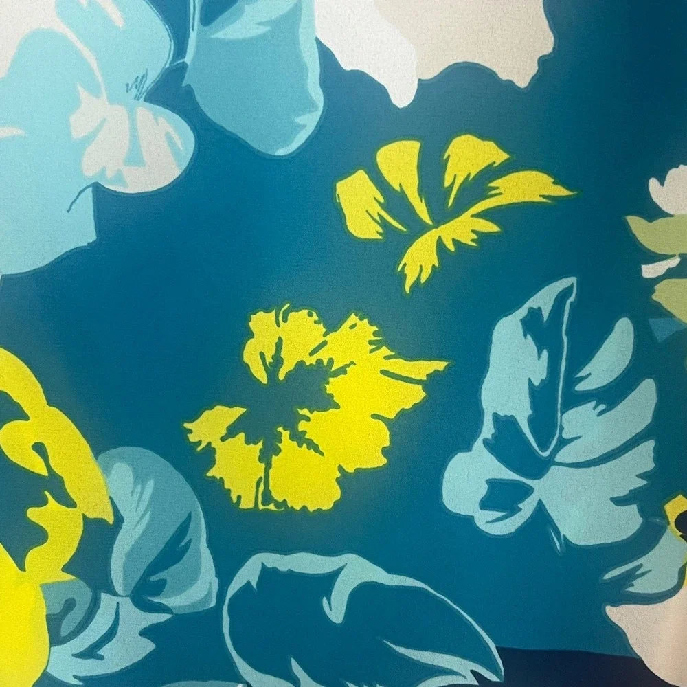 Cabi Sleeveless Blouse XL Blue Floral Faux Wrap Surplice Spring Blossom Career - Picture 11 of 13